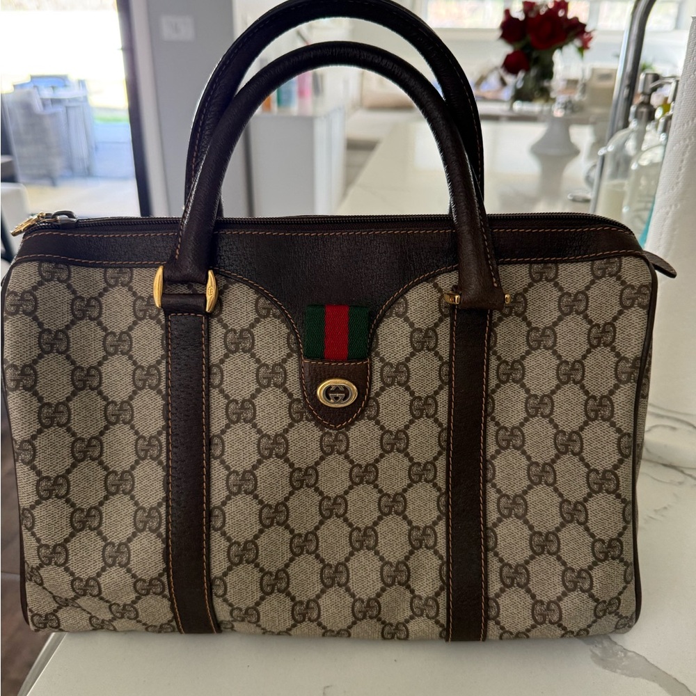 Gucci Beige and Brown Monogram Bag